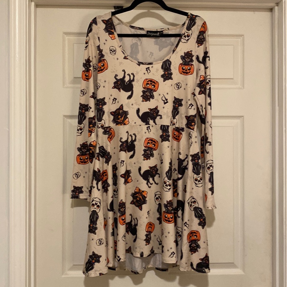 Sourpuss black cats Halloween dress XXL